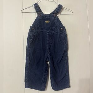 Vintage OshKosh B'gosh Dark Blue Corduroy Toddler Overalls